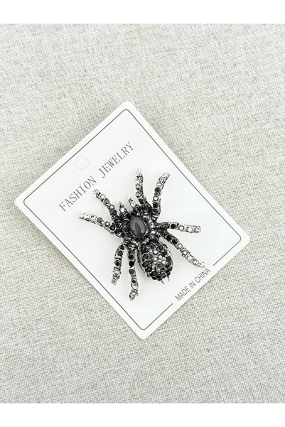 Stone Spider Figure Brooch & Necklace Pendant – 2-in-1 Stylish Design