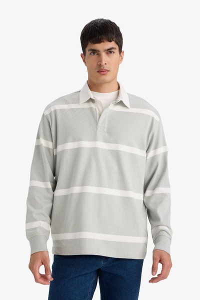 100% Cotton Regular Fit Striped Sweatshirt F9832Ax26Sp