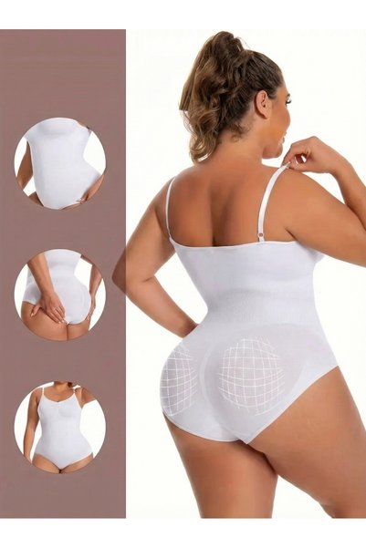 Mamey Model Waist Belly and Abdomen Firming Seamless Snap Fastener Corset White Color8