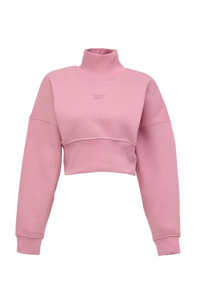 Eyeball Cropped Crewneck Pink Women's Sweatshirt