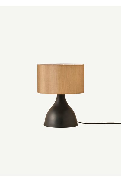 Kona Lampshade Cylinder Head Desert Beige - Black (25X15X34 cm)