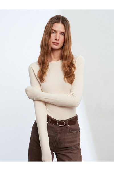 10840 Boat Neck Cashmere Ultra Light Knitwear Sweater-Stone