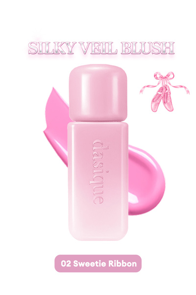 Течно руменило со свиленкаст финиш и лесна текстура Silky Veil Blush (#02 Sweetie Ribbon)
