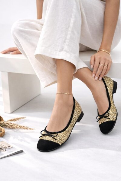 Classic Elegance Sequined Glitter Ballerina Shoes for Office & Daily Use