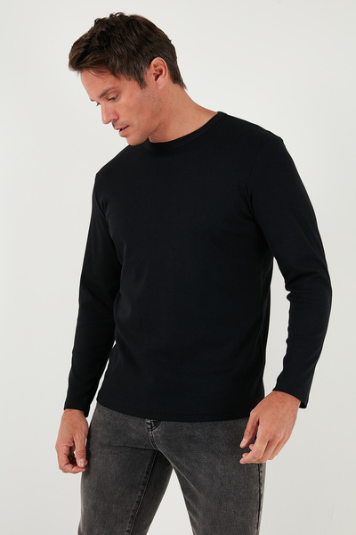 Cotton Slim Fit Crew Neck Basic Sweat Men's Sweat 59050741