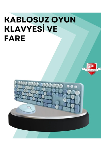 Безжичен сет од тастатура и глувче – тивки копчиња, ретро дизајн