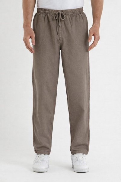 Mink Color Men's Linen Trousers