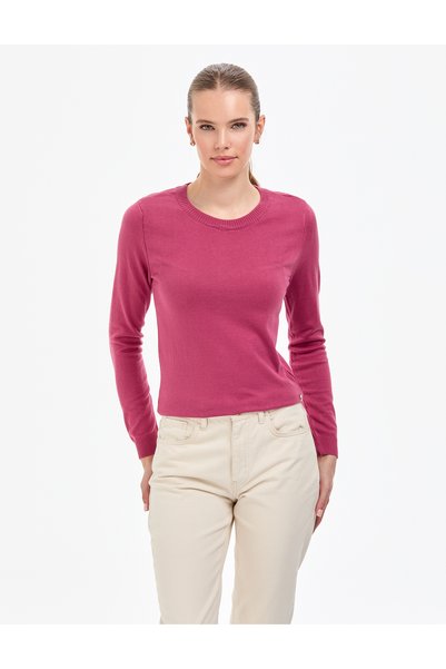 Gül Kurusu Slim Fit Crew Neck Basic Sweater 50315758-Vr026