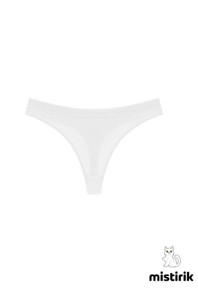 Paulo Model Ribbed Thong Slip Trace Does Not Believe Panties White Color