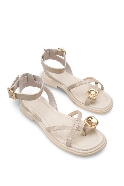 Nova Viven Women's Flip Flop Sandals 00121004 Beige Rustic
