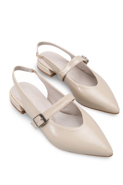 Vela Lia Women's Pointed Toe Open Back Heeled Shoes 0012505 Beige Rustic