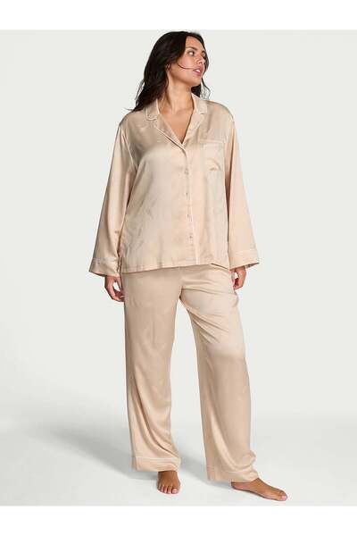 Glazed Satin Long Pajama Set