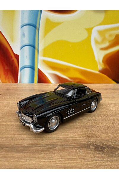 Mercedes-benz 300 Sl црн модел 1954 класичен автомобил Mercedes Diecast модел со звук и светло