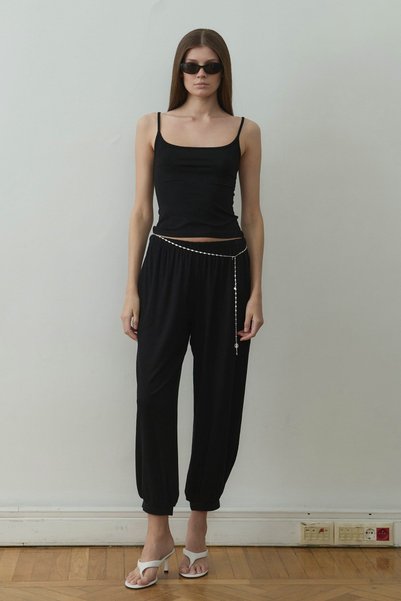 Black Cosie Strap Top