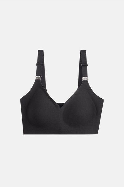 Black Seamless Seamless Nursing Bra Without Underwire