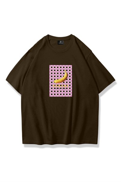 Women's Banana Plaid Tshirt Brown