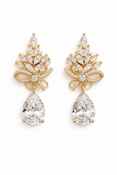 Steel Drop Detail Flower Design Dangling Women's Earrings