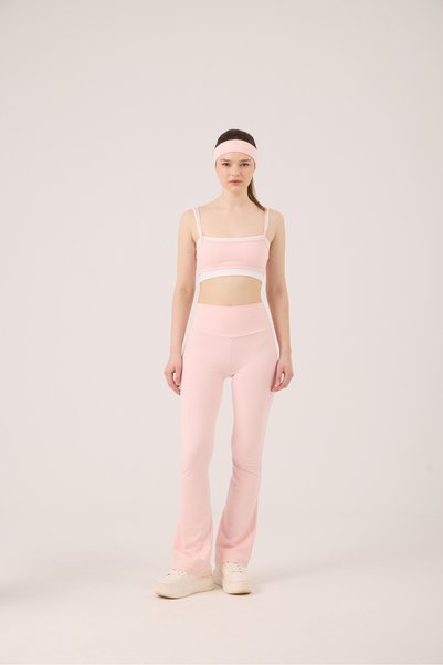 High Waist Flare Fabiola Leggings Pants Pink