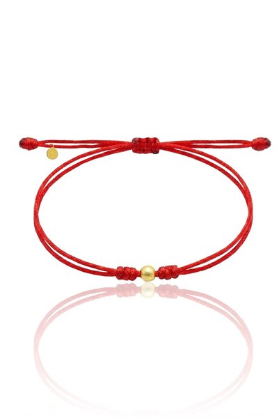 925 Sterling Silver Bracelet Gold Plated Sim Bulk Red String Marteniçka Lucky Bracelet Sgtl13291Gold