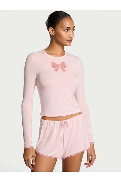 Modal Long Sleeve T-shirt and Shorts Set