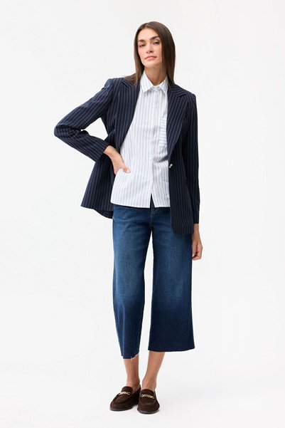 Wide Leg Denim Trousers