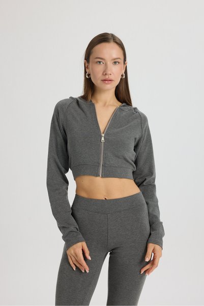 Remy Zippered Anthracite Tracksuit Set