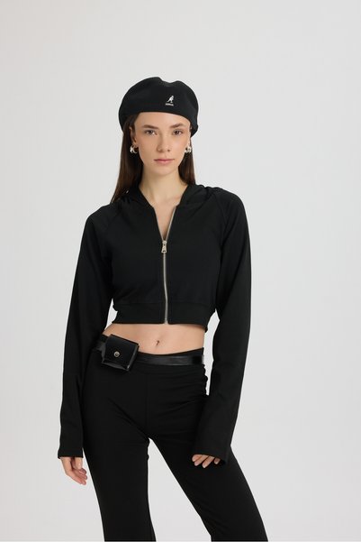Remy Zippered Black Tracksuit Set