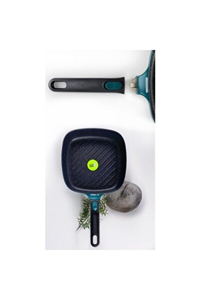 Berghoff Gem тава за скара со квадратна форма и рачка што се вади зелена 24 cm