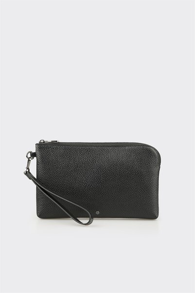 Black Leather Men's Handbag