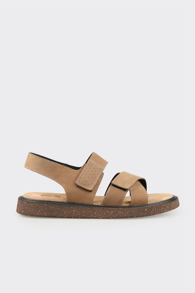 Beige Leather Men's Sandals