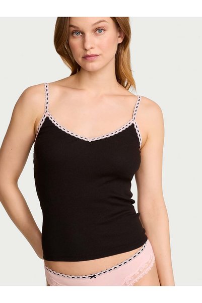 Stylish Cotton Pack Corded Fabric Strap Tank Tops