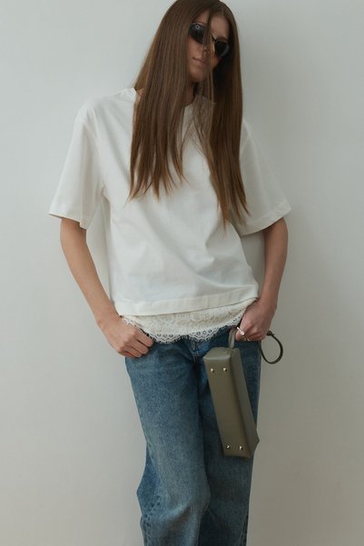 Ecru Lace Detailed T-Shirt