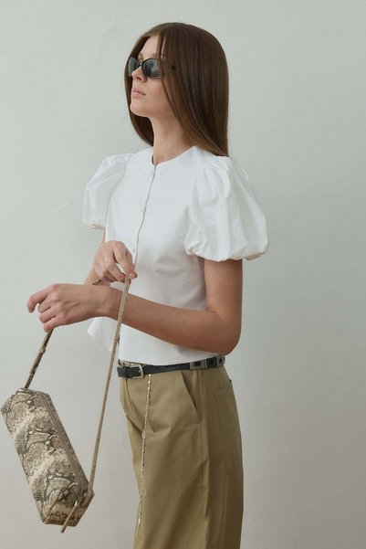 Ecru Beth Balloon Sleeve Shirt