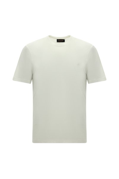 Crew Neck Regular Fit Embroidered Cotton T-Shirt