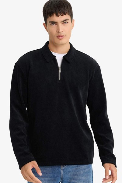 Regular Fit Polo Neck Half Zip Sweatshirt F2074Ax25Wn