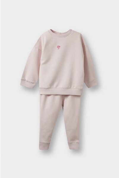 Regular Fit Crew Neck Cotton 2-Piece Set for Baby Girl E8358A525Au