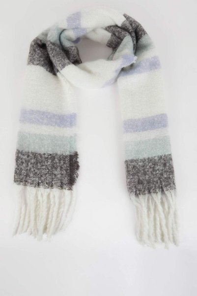 Women's Soft Textured Color Block Scarf A6686Ax23Wn