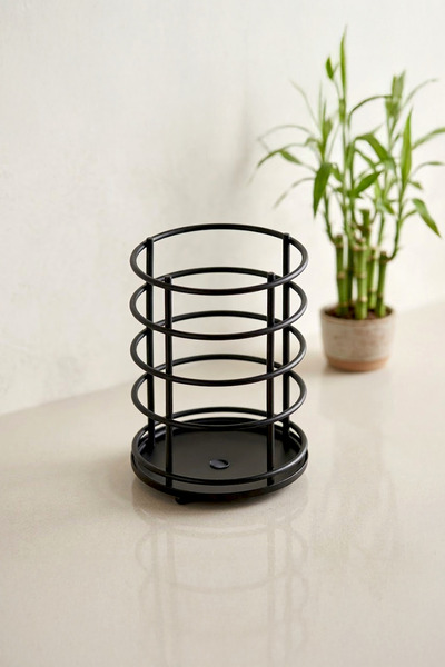 Countertop Stainless Metal Spoon Holder, Ladle Holder - Wrought Iron Dirty Spoon Holder