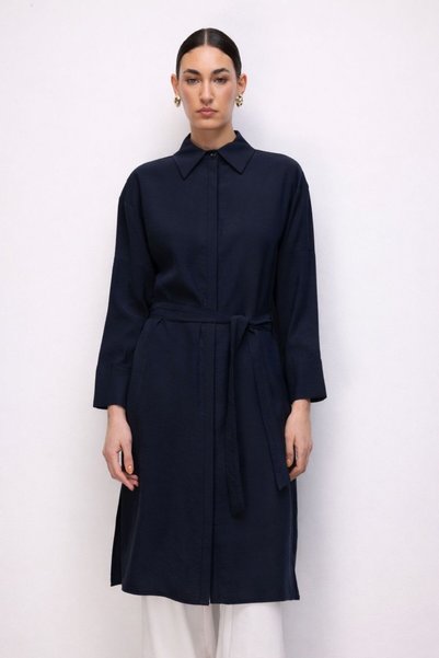 TENCEL™ Mixed Long Navy Blue Tunic
