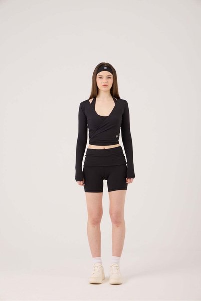 Waist Curved Mini Kacie Shorts Black