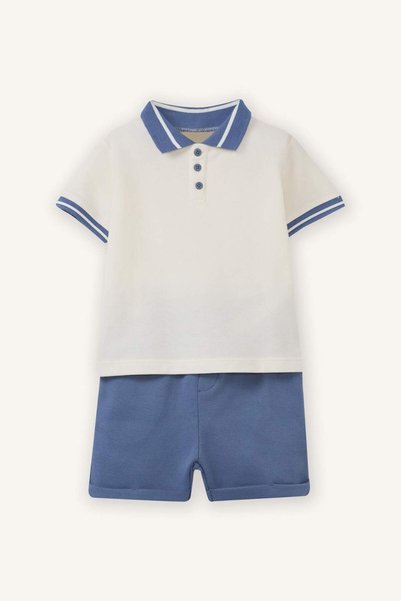 Piqué Polo Shirt Shorts 2-Piece Set Baby Boy G9987A526Sm