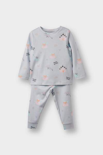 100% Cotton Patterned Elastic-Waist Pajama Set for Baby Girls F0631A525AU