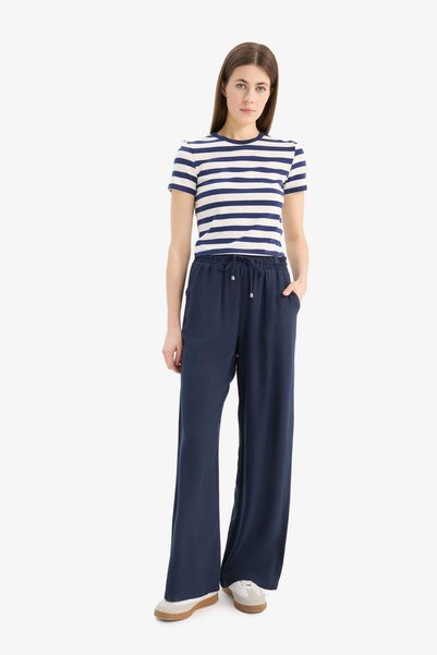 Florida Belmando Fabric Palazzo Pants with Pockets High Waist Wide Leg J8738Az25Sm