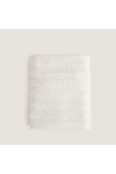 Waved 100% Cotton Cotton Hand Towel 30X40 cm White