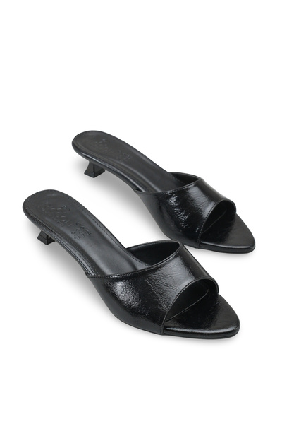 Phoebe Vita Women's Thin Heeled Slippers 001251 Black Rustic
