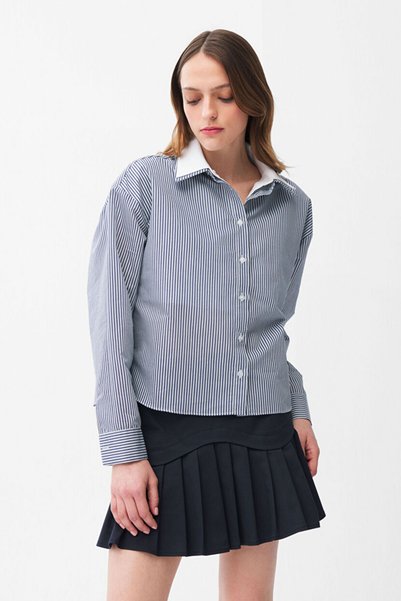 Double Collar Poplin Shirt