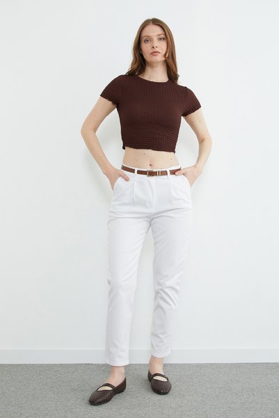 Belt Li Pocketed Gabardine Pants