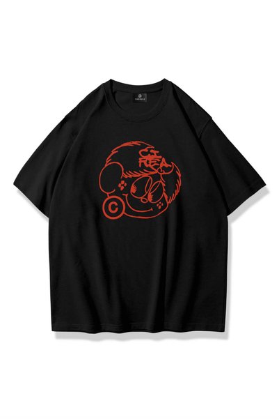 Unisex cirea face t-shirt black