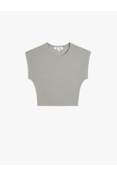 Crew Neck Sleeveless Modal Blend Slim Fit Crop Women's T-Shirt