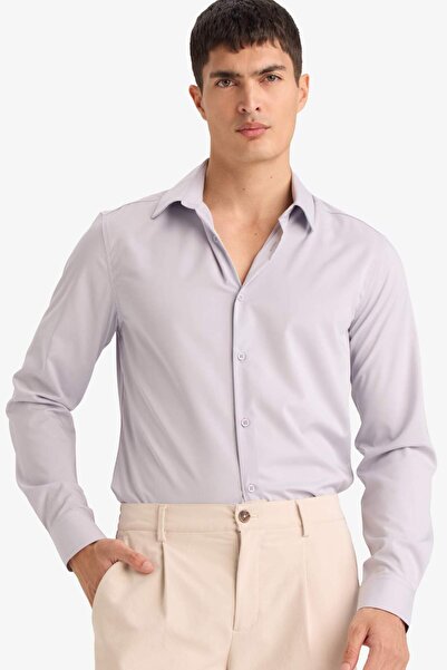 Дишлива лесна за пеглање Slim Fit основна кошула F9884AX26SP